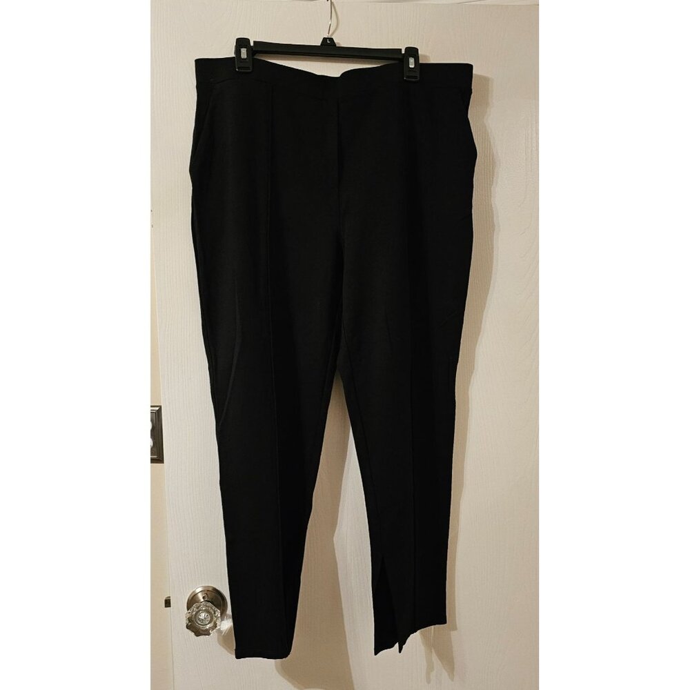 Worthington Women's Slim Ankle Stretchy Black Dress Pants XL Wearable Comfort